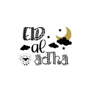 云朵 节日 宰牲节 清真寺 绵羊 月亮 星星 黑色