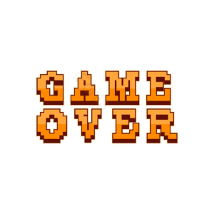 game over 像素风 游戏 字体 方格 手绘 卡通