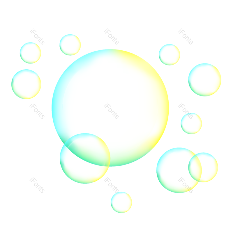蓝色图片,气泡元素,透明PNG,漂浮免抠素材
