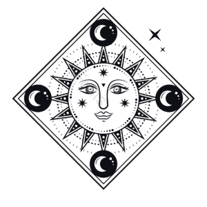 太阳 月亮 脸 占星术 天文学 复古风格 纹身图案 星象学