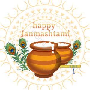 底纹 装饰 异域 罐子 插画 janmashtami 长笛 孔雀