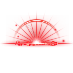 半圆形 放射状 太阳 光线 光效 光晕 red glow