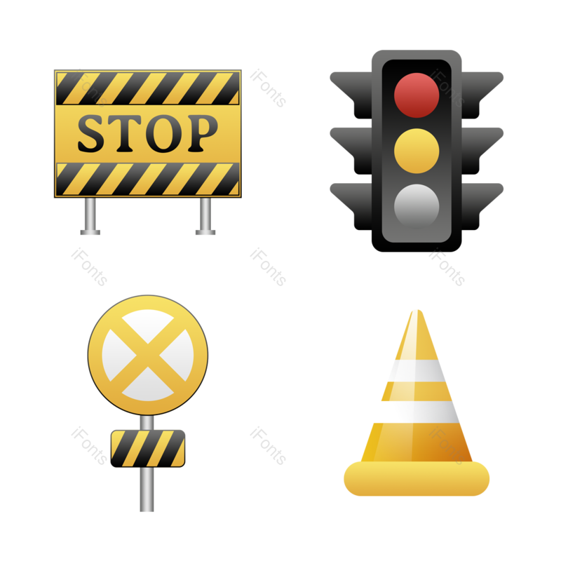 元素图片,道路元素,标志PNG,指示牌免抠素材